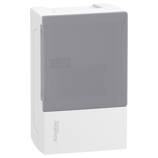 Schneider Electric-MIP11104T-Pragma - mini coffret en saillie - 1x4 mod. - portillon transp. - bornier terre