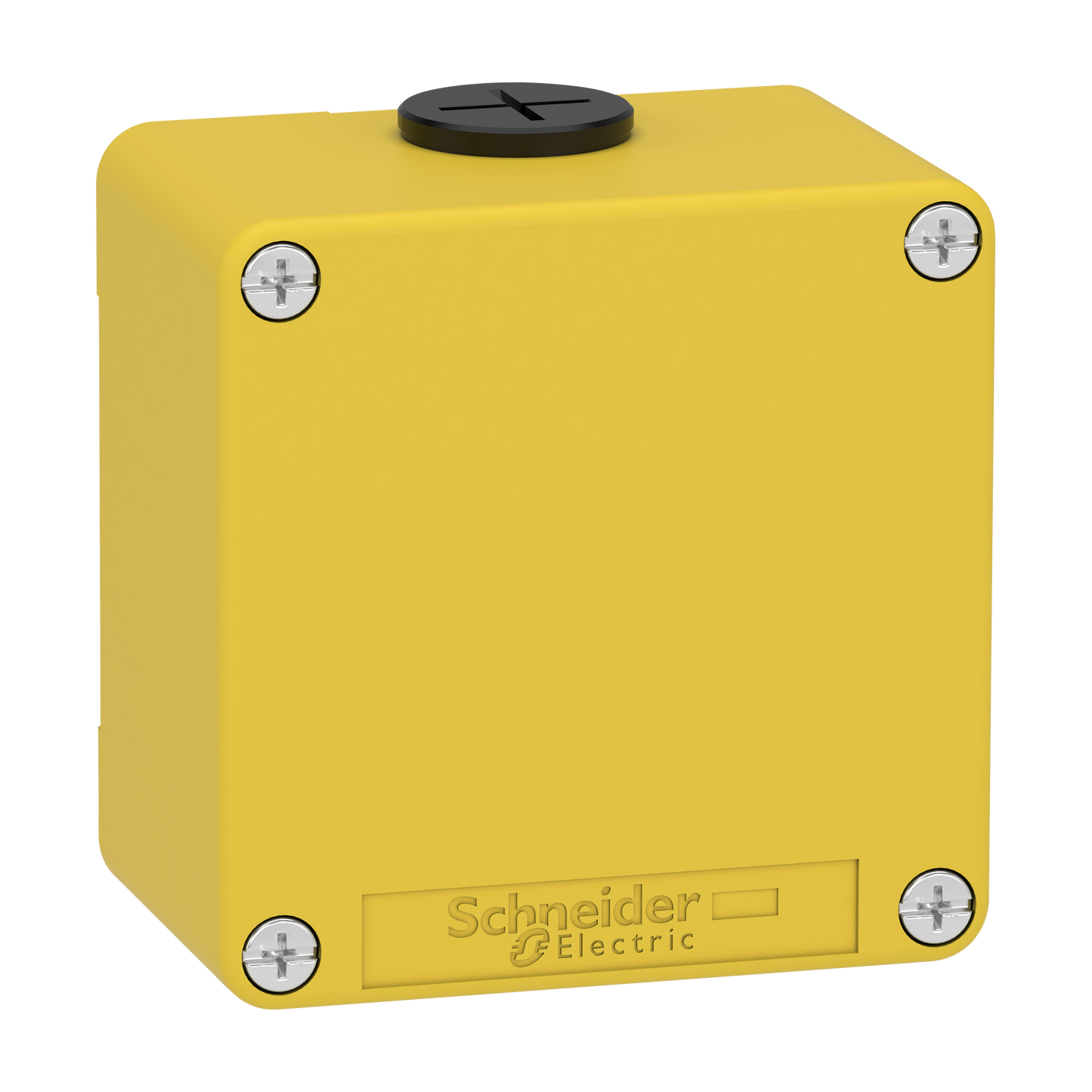 Schneider Electric-XAPK11-Boite métal vide jaune pour arrêts d'urgence M20 non percée 80x80x51,5 UL cULus