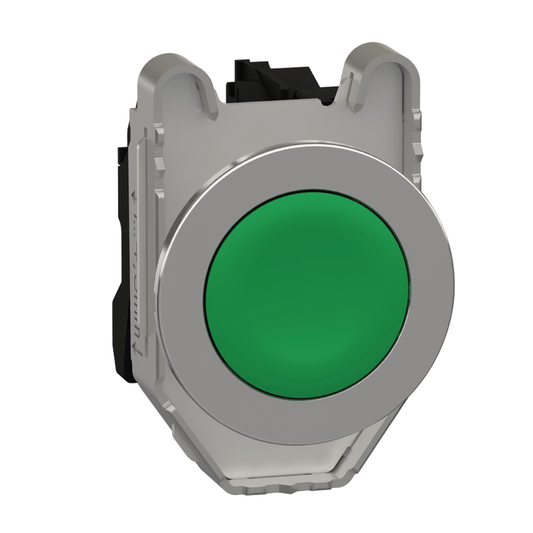 Schneider Electric-XB4FA31-Harmony XB4 - bouton poussoir à impulsion - flush - vert - 1F - vis étrier