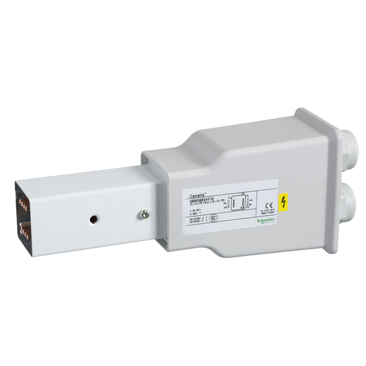 Schneider Electric-KBB40ABD44TW-Canalis KBB - embout d'alimentation droit 40A blanc - 2x(3L+N)+PE - bus