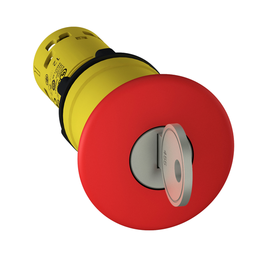 Schneider Electric-XB7NS9445-Harmony arrêt d'urgence - rouge Ø40mm - Ø22 - déverouillage à clé - 1O+1F