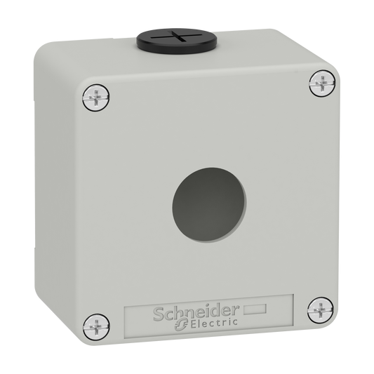 Schneider Electric-XAPD1201-Boite métal vide grise - M20 x2 - 1 trou 22 mm - 80x80x51,5 mm - UL cULus