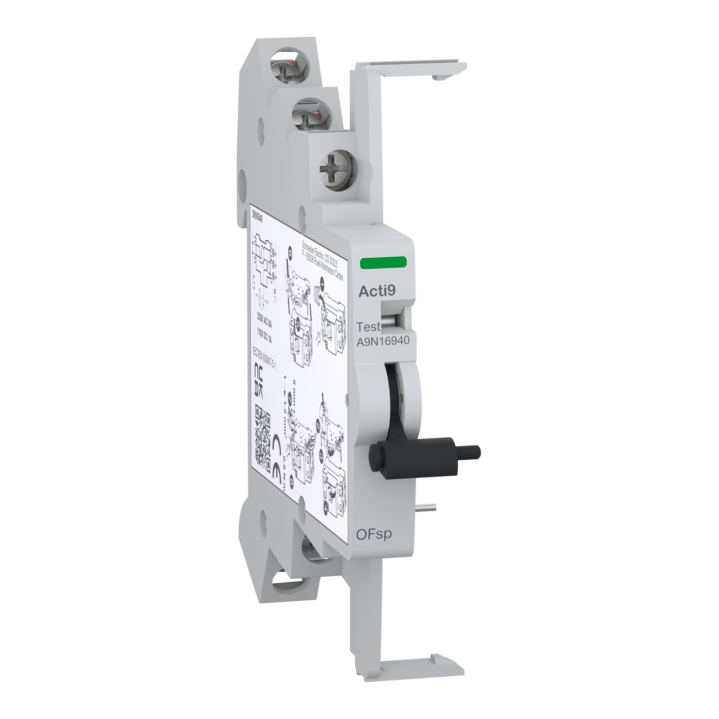 Schneider Electric-A9N16940-Acti9- contact auxiliaire RCCB-ID - 1F+1OF - 380..415V - 100mA à 6A