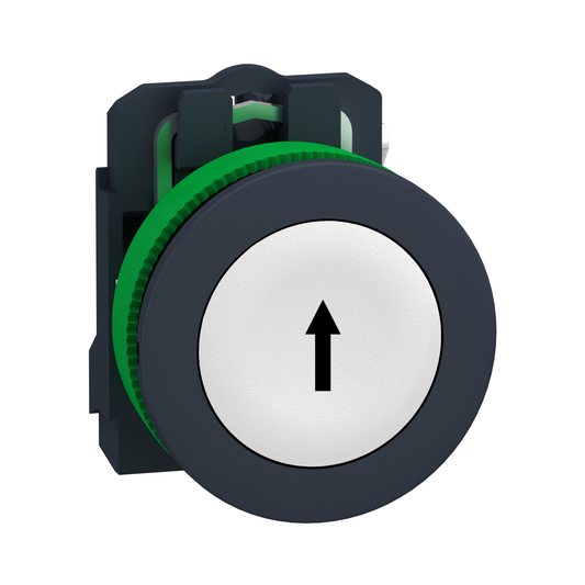 Schneider Electric-XB5FA3341-Harmony XB5 - bouton poussoir impulsion - flush marqué - blanc - 1F - vis