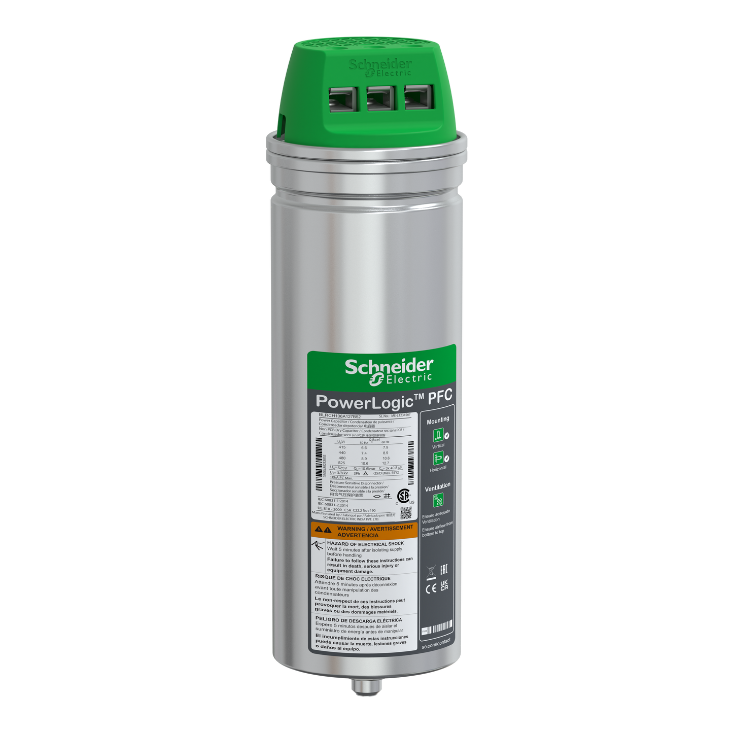 Schneider Electric-BLRCH106A127B52-CONDENSATEUR CAN HDY 10.6 /12.7KVAR 525V