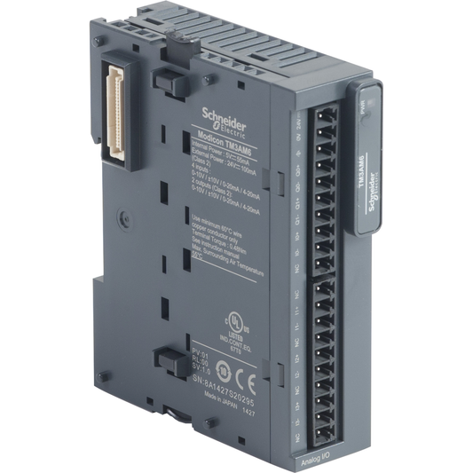Schneider Electric-TM3AM6-Modicon TM3, module mixte 4 entrées et 2 sorties -10-0-10V, 0/4-20mA, à vis