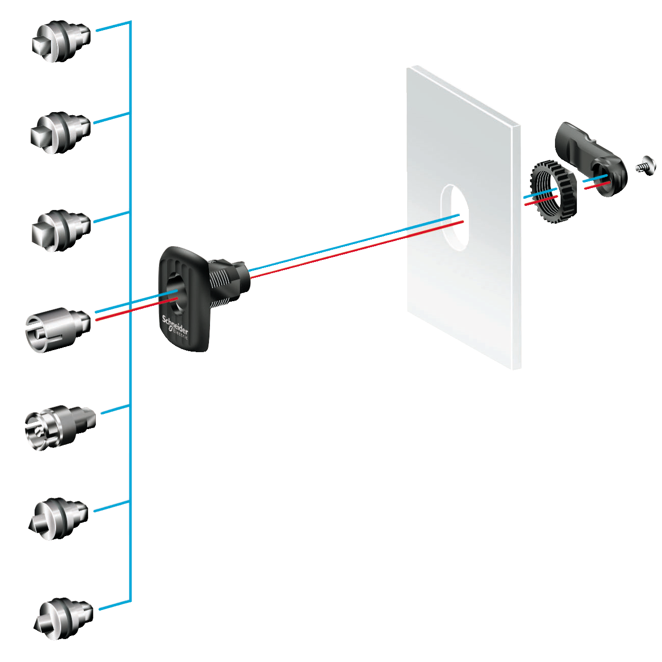 Schneider Electric-NSYAEDLS8S3D-PanelSeT Accessoires - insert carré - mâle - 8mm