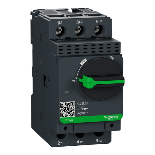 Schneider Electric-GV2L08-TeSys GV2L - disjoncteur moteur - 4A - 3P 3d - déclencheur magnétique