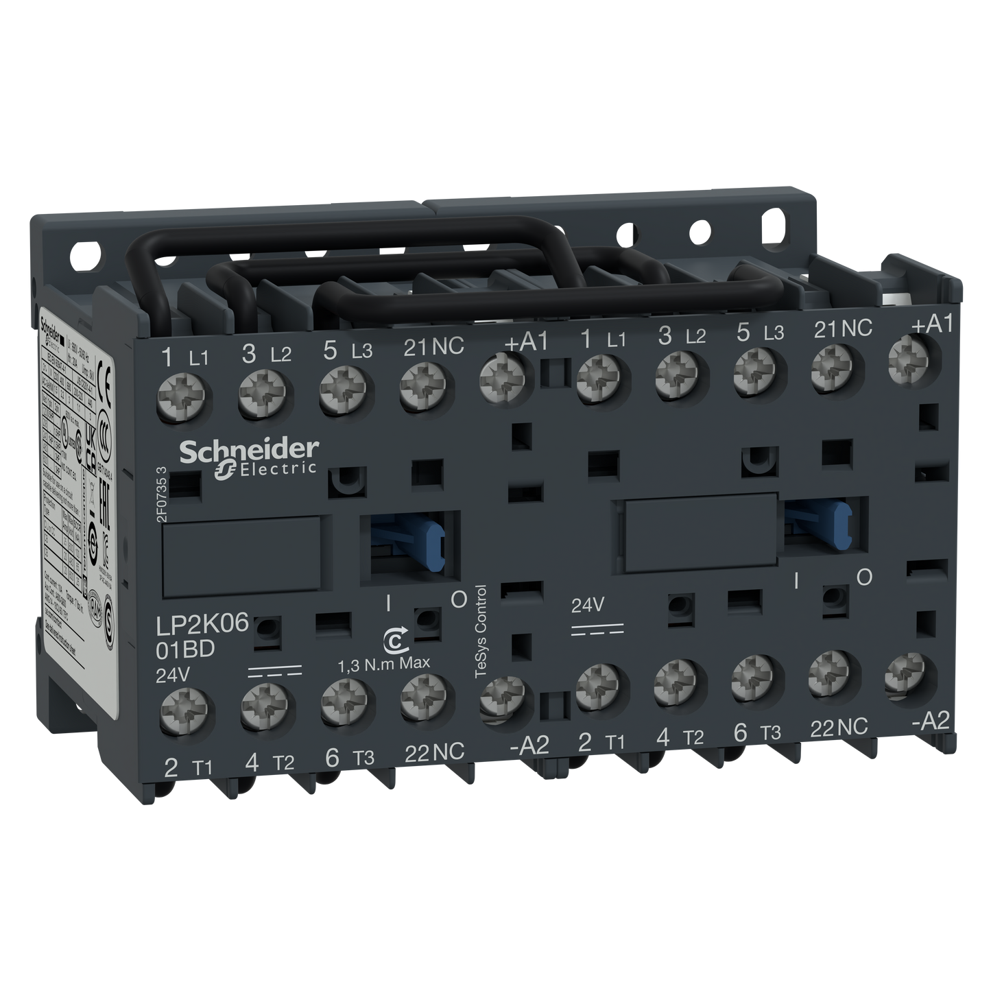 Schneider Electric-LP2K0601BD-TeSys LP2K - contacteur inverseur - 3P - AC-3 440V - 6A - bobine 24Vcc