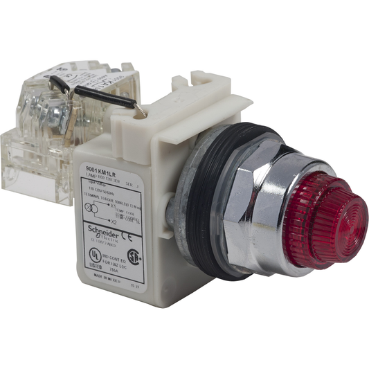 Schneider Electric-9001KR24RH6-Harmony 9001K - BP coup poing non lum.- à viss.- rouge - Ø30 - rond - momen.- 1O