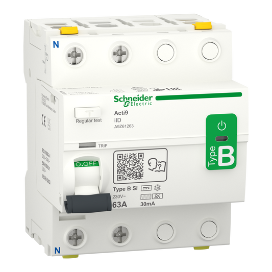 Schneider Electric-A9Z61263-Acti9 iID - interrupteur différentiel - 2P - 63A - 30mA - type B - SI - 230V