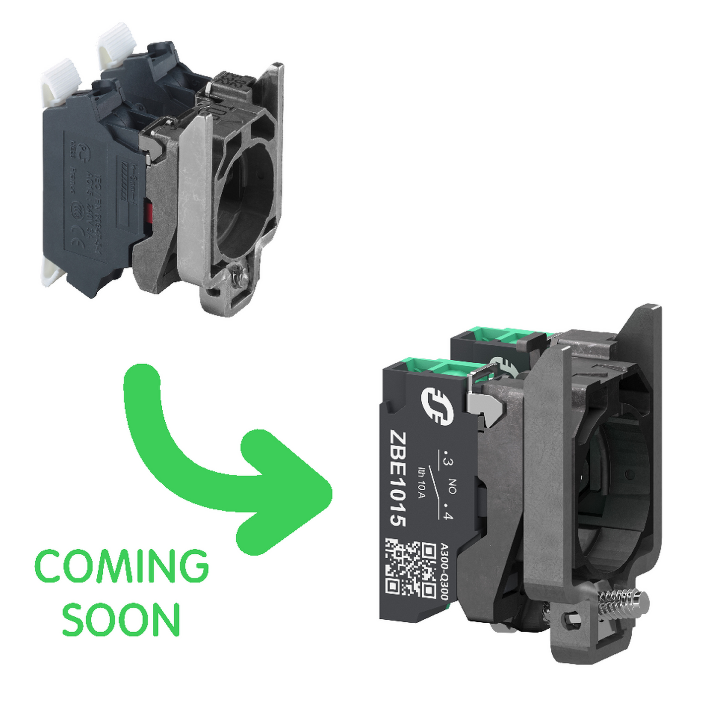 Schneider Electric-ZB4BZ1035-Harmony XB4 - corps de bouton - 2F - raccordement bornes push in