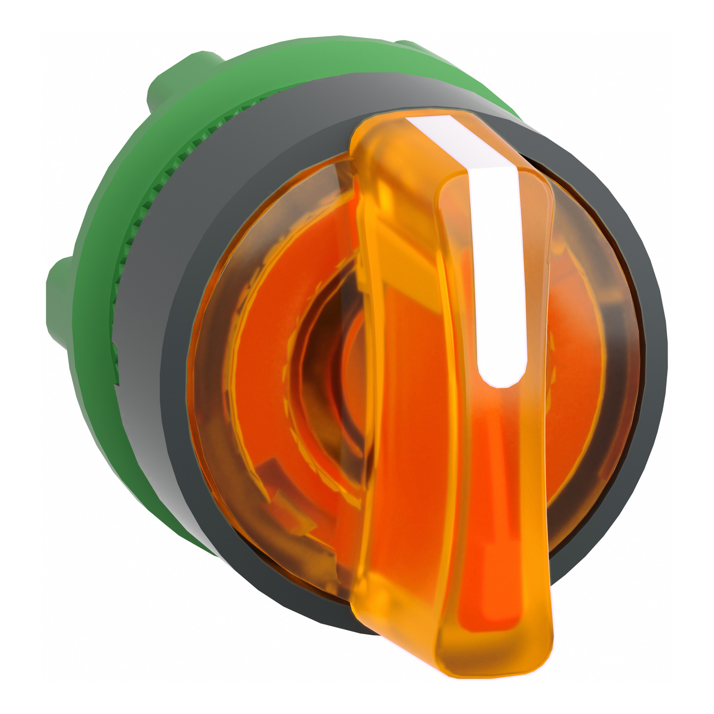 Schneider Electric-ZB5AK1553-Harmony XB5 - tête bouton à manette lumineux - Ø22 - 3 pos rap C - orange