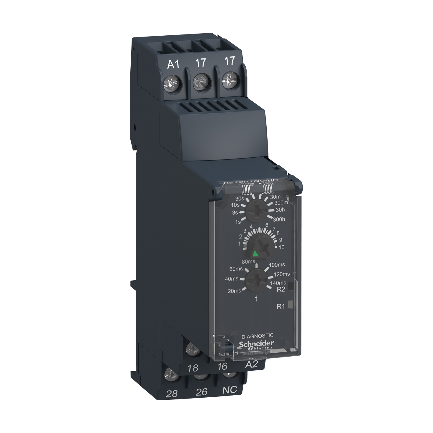Schneider Electric-RE22R2QGMR-Harmony Time RE22 - relais tempo - 2OF - Qg - 1s à 300h - 24V à 240VACDC