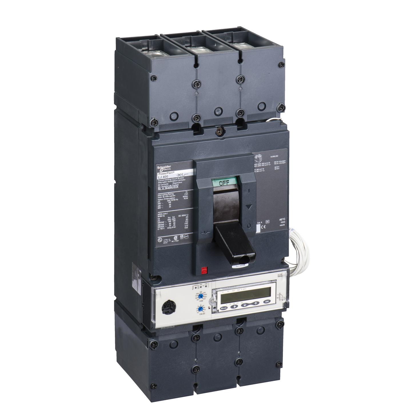 Schneider Electric-NLJL36600U31X-PowerPact L - disjoncteur 600A - avec bornes - 65kA Micrologic 3.3 600A 3P 3d