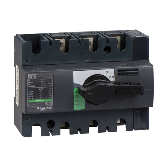Schneider Electric-28908-ComPacT INS - Interrupteur sectionneur - INS100 3P 100A - poignée noire