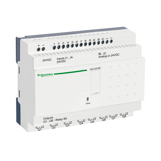 Schneider Electric-SR2D201BD-Zelio Logic - relais intelligent compact - 20 E/S 24Vcc - ss horl. - ss affi.