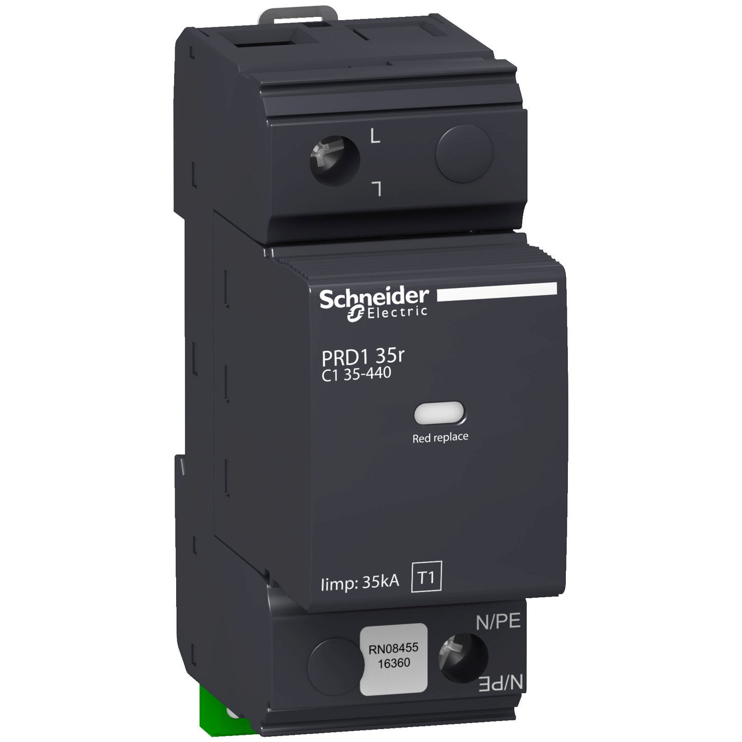 Schneider Electric-16649-Acti9 - Parafoudre PRD1 35r 1P - Débro type1 - 440V - report signalis - TT TN IT