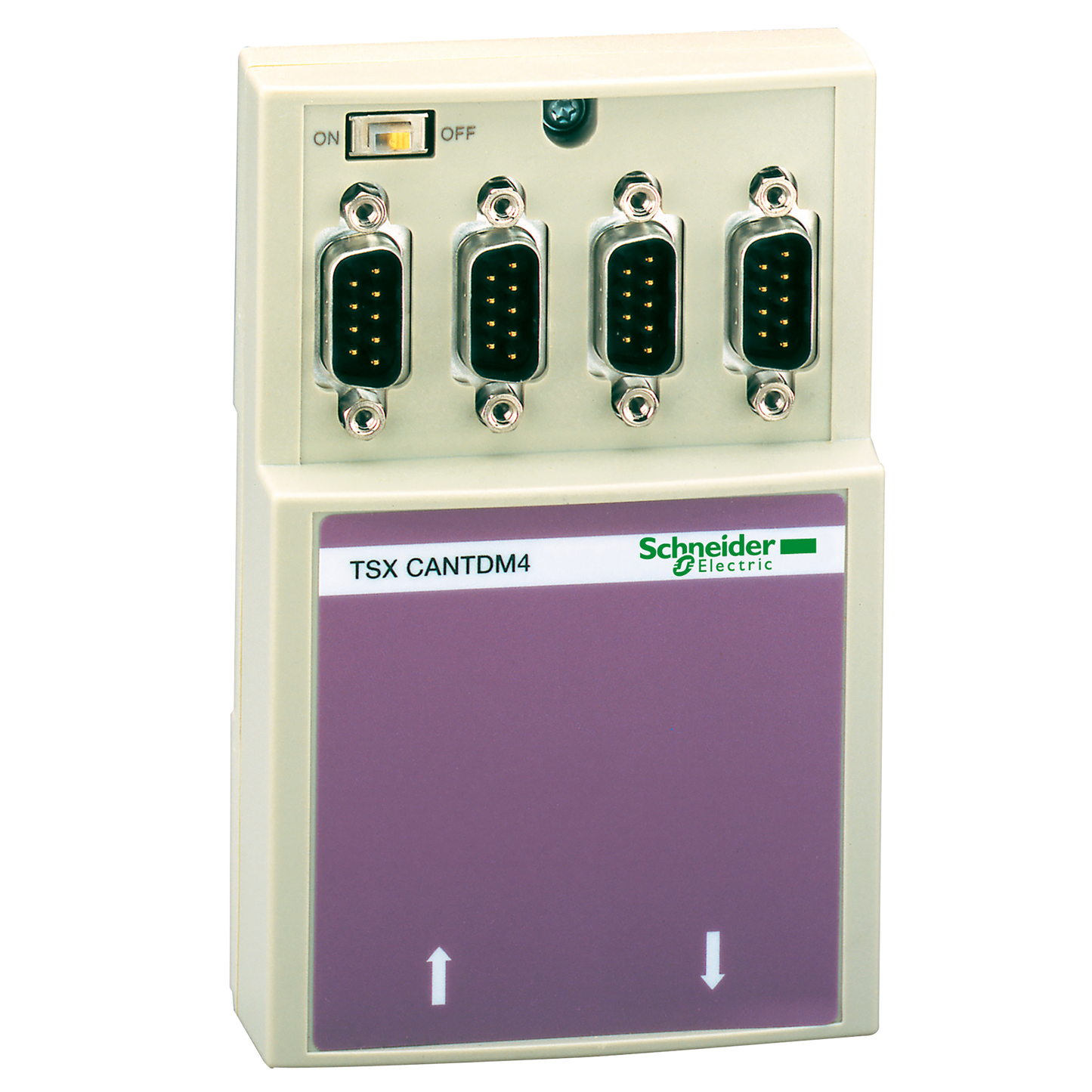 Schneider Electric-TSXCANTDM4-Modicon - boîtier de dérivation CANopen - 1 bornier à viset 4 SUB-D9