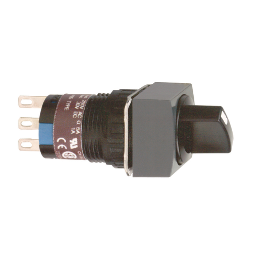 Schneider Electric-XB6ECD222P-Harmony XB6 - bouton tournant - Ø16mm - à manette - 2 positions - 2OF - noir