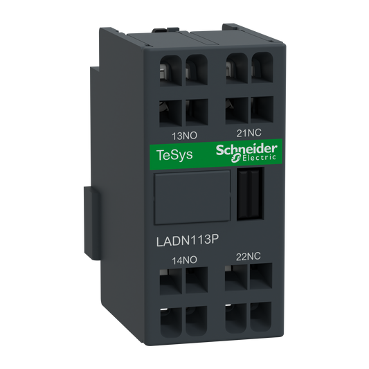 Schneider Electric-LADN113P-TeSys D - bloc contacts aux front - 1F+1O - 80 à 150A - bornes ressort - EN50012