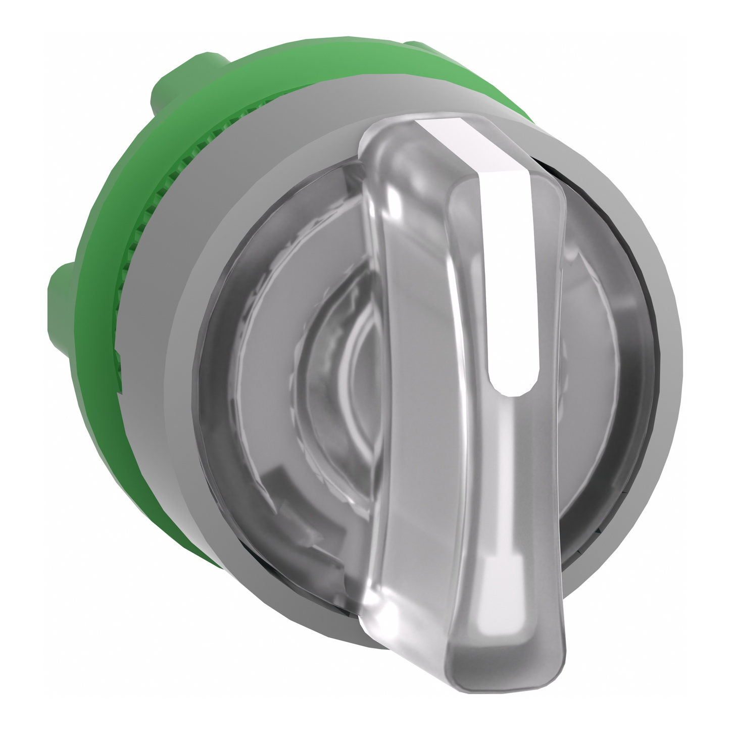 Schneider Electric-ZB5AK1513C0-Harmony XB5 - tête bouton tournant lumin - Ø22 - col grise - 3 pos rap C - blanc