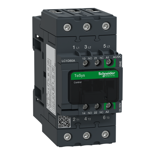 Schneider Electric-LC1D80ABNE-TeSys D - contacteur - 3P(3 NO) - AC3 - <= 440V 80A - 24 à 60Vca-cc - Everlink