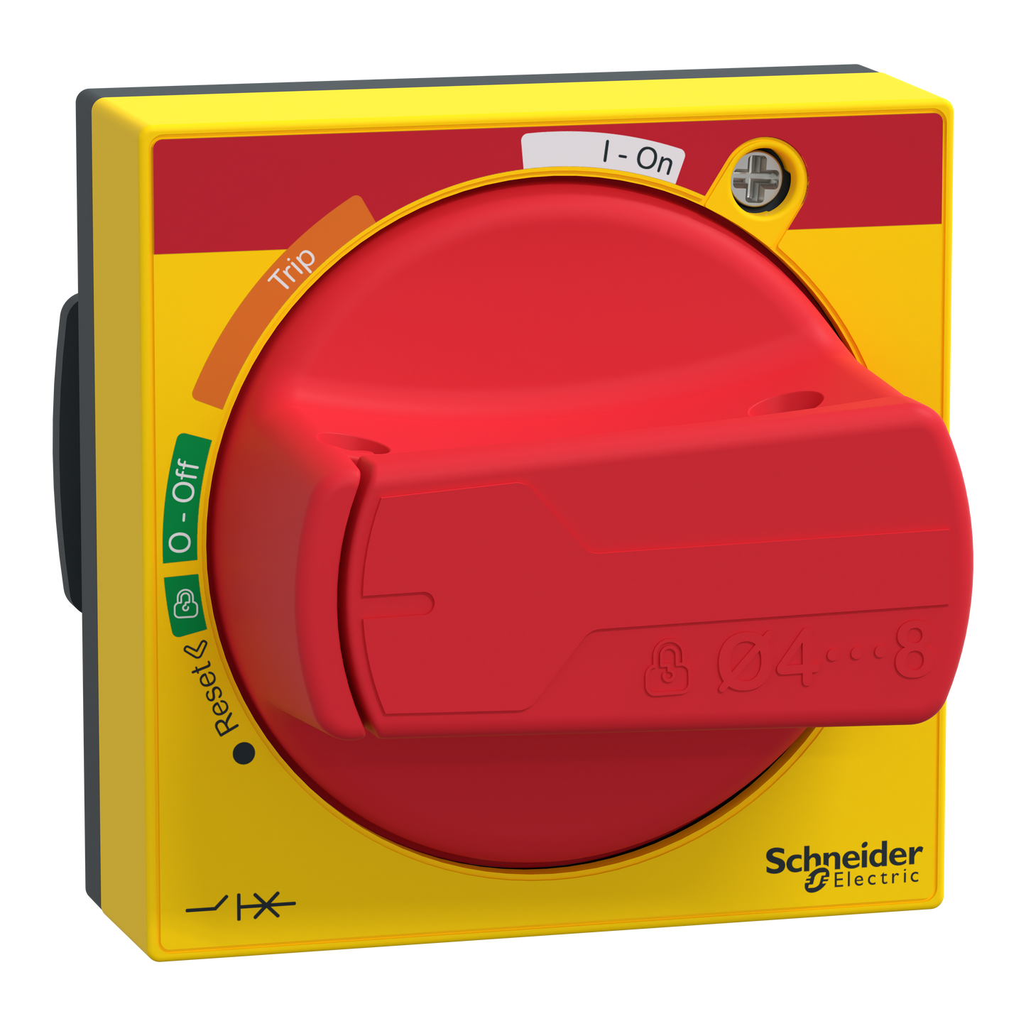 Schneider Electric-LV426998T-ComPacT NSXm - Powerpact B et TeSys GV4 - poignée rotative rouge/jaune - IP54