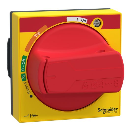 Schneider Electric-LV426998T-ComPacT NSXm - Powerpact B et TeSys GV4 - poignée rotative rouge/jaune - IP54