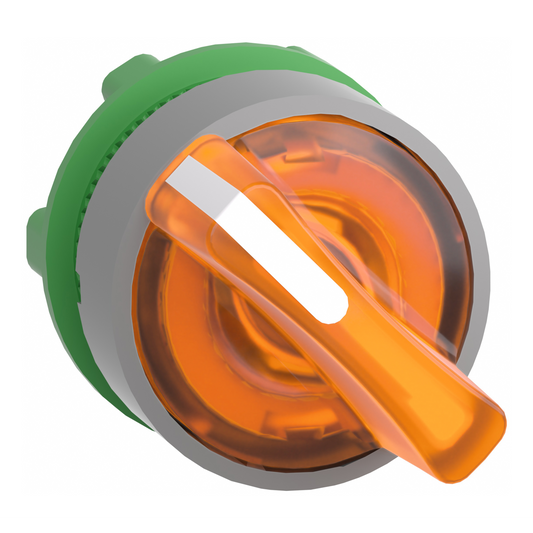 Schneider Electric-ZB5AK1253C0-Harmony XB5 - tête bouton tournant lumin - Ø22 - col grise - 2 pos fix - orange