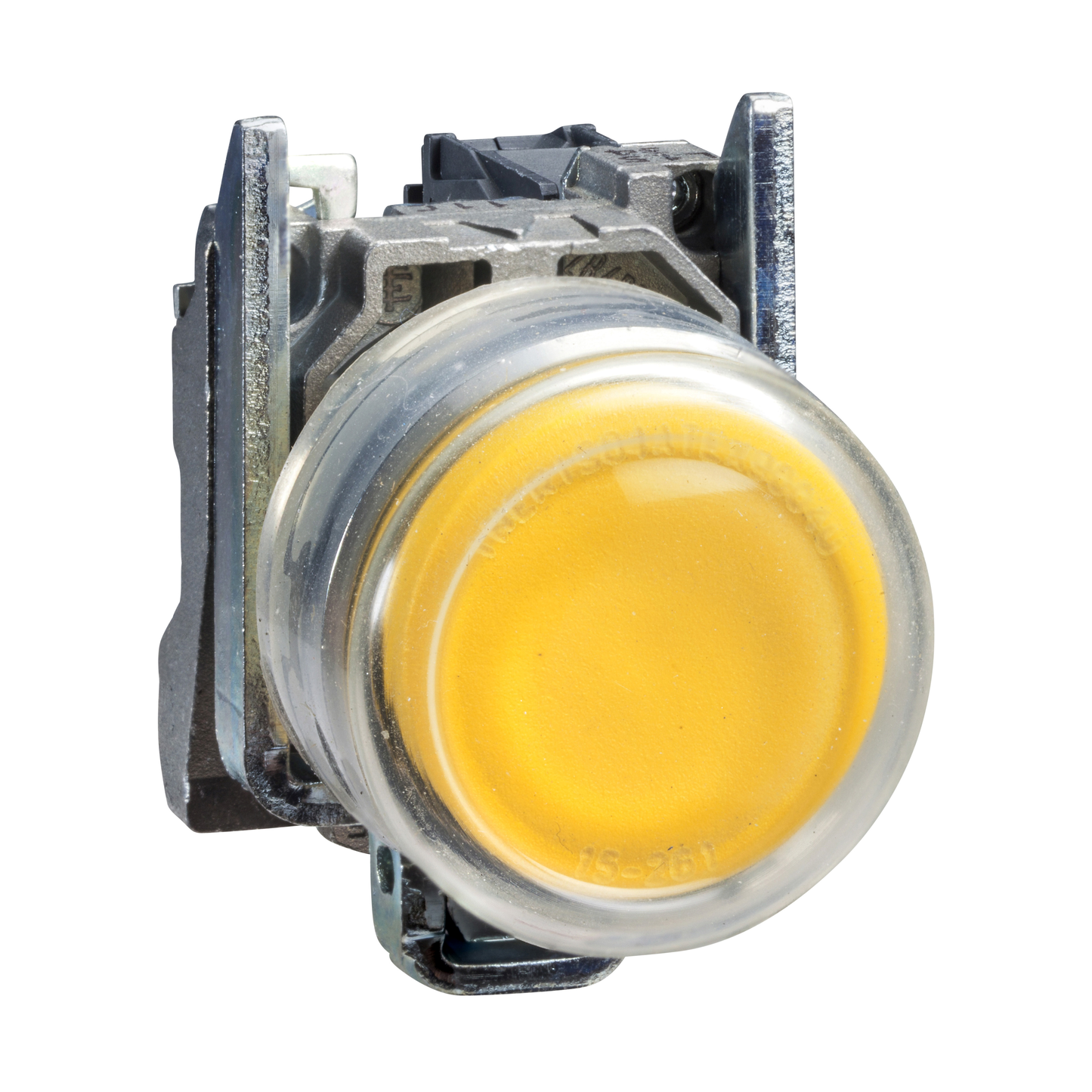 Schneider Electric-XB4BP51-Harmony XB4 - bouton poussoir à impuls - Ø22 - capuchonné - jaune - 1F - vis