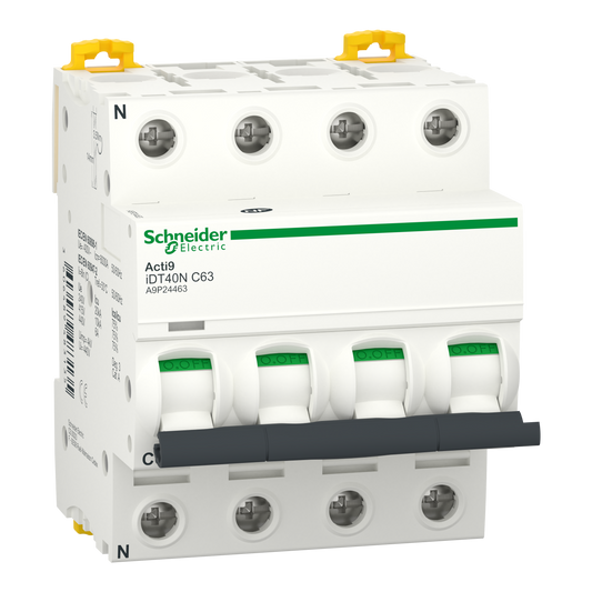 Schneider Electric-A9P24463-Acti9 iDT40N - Disjoncteur modulaire - 4P - 63A - Courbe C - 6000A/10kA