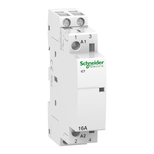 Schneider Electric-A9C22012-Acti9 iCT - Contacteur auxiliarisable - 2P - 16A - 2NO - 12Vca - 50Hz