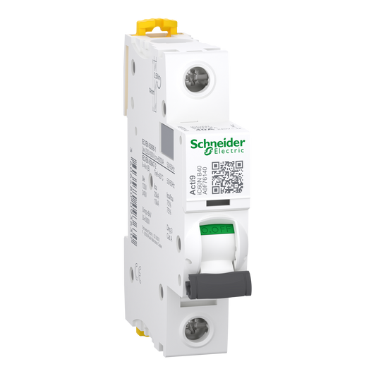 Schneider Electric-A9F76140-Acti9 iC60N - Disjoncteur - 1P - 40A - Courbe B - 230Vca - 6000A/10kA