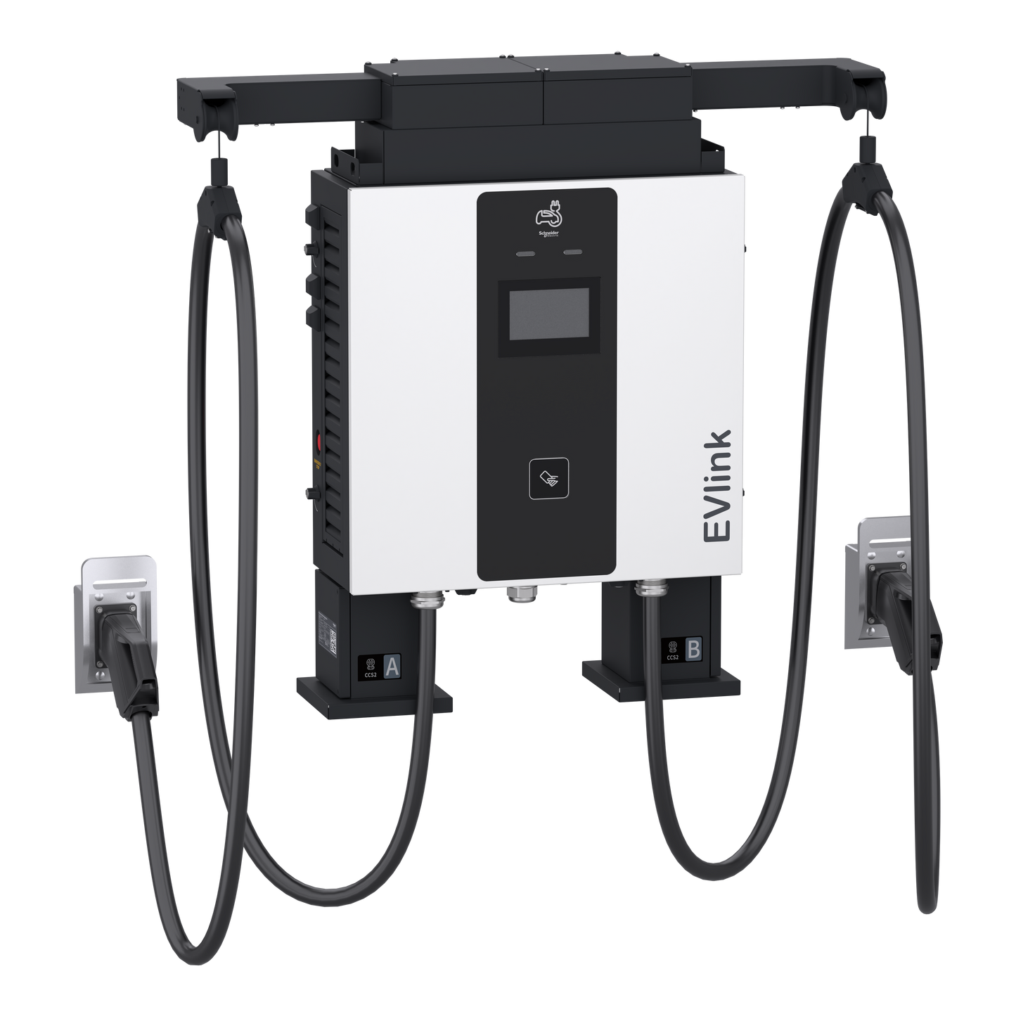 Schneider Electric-EVD1S60TBB-Evlink Pro DC - Borne de recharge - 60 kW - 2xCCS2  - Câble management - 3,6m