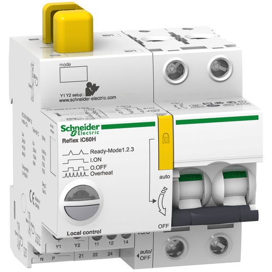 Schneider Electric-A9C66216-Acti9, Reflex iC60H disjonct. à commande intégrée interface Ti24 16A 2P courbe D