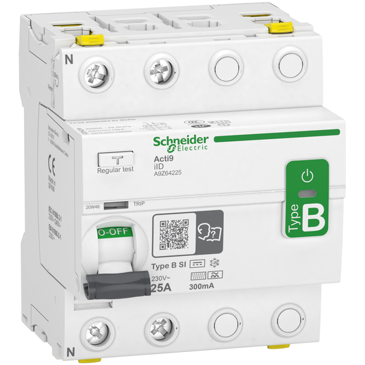 Schneider Electric-A9Z64225-Acti9 iID - interrupteur différentiel - 2P - 25A - 300mA - type B - SI - 400V