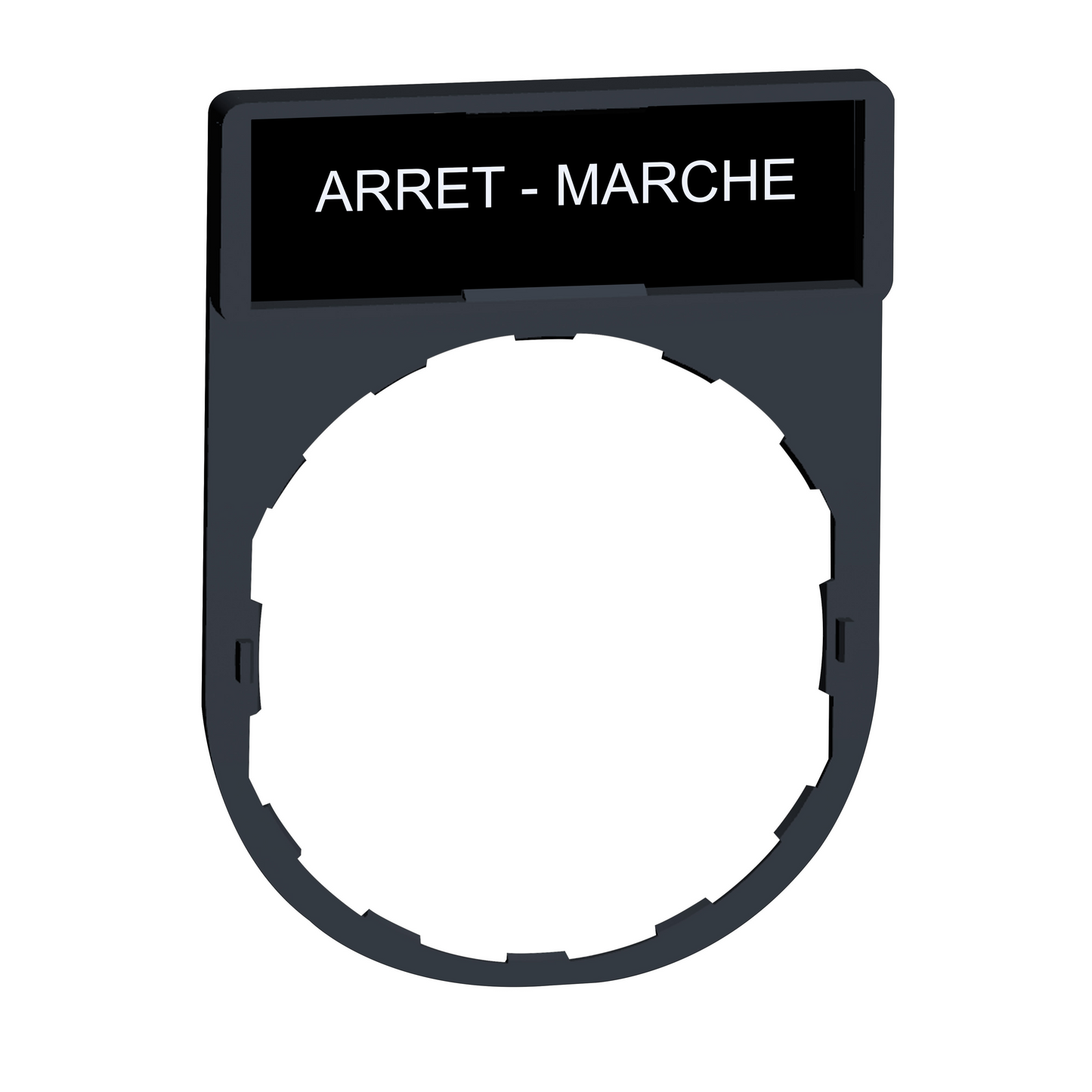 Schneider Electric-ZBY2166-Harmony - porte-étiquette 30x40 + étiquette 'ARRET-MARCHE' 8x27 - blanc/noir