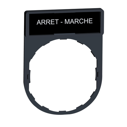 Schneider Electric-ZBY2166-Harmony - porte-étiquette 30x40 + étiquette 'ARRET-MARCHE' 8x27 - blanc/noir