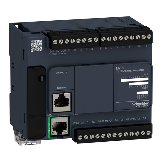 Schneider Electric-TM221CE24R-Modicon M221, contrôleur 24E/S relais, port Ethernet+série, 100/240VCA