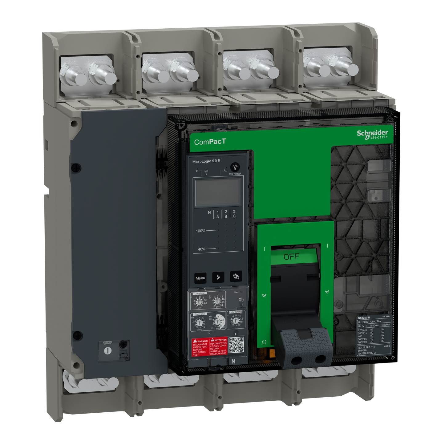 Schneider Electric-C125N45EFM-ComPacT NS1250N - disjoncteur - MicroLogic 5.E 1250A - 4P - 50kA - fixe - manuel