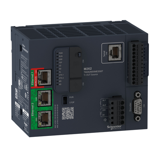 Schneider Electric-TM262M05MESS8T-Modicon M262 - Contrôleur logique-Motion 4 axes-Ethernet RJ45-2 adr.IP-Sans IIoT