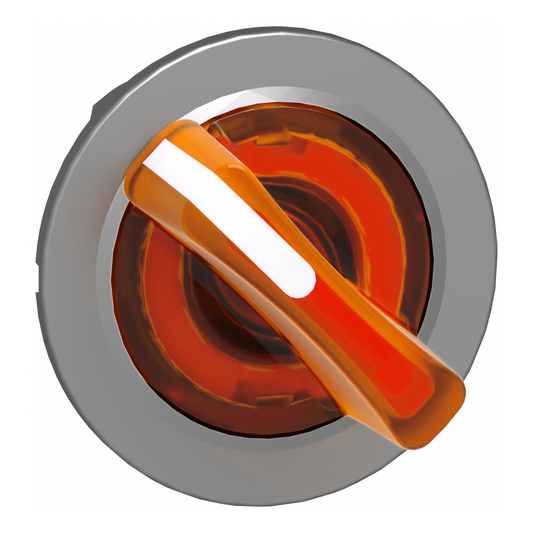 Schneider Electric-ZB4FK1253-Harmony XB4 - tête bouton à manette lumineux - flush - 2 pos fix - orange