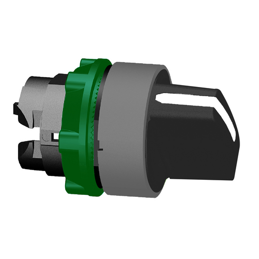 Schneider Electric-ZB5AD3C0-Harmony XB5 - tête de bouton tournant - Ø22 - col grise - 3 posit fixes - noir