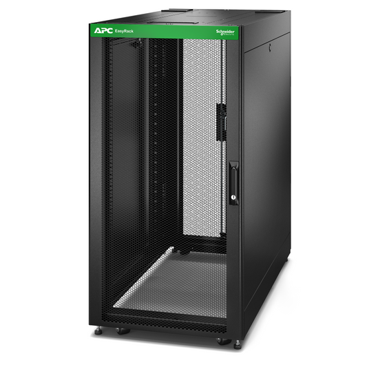 APC-ER6402-Baie EasyRack 600mm/24U/1000mm avec toit, panneau latéral, roulettes, noir