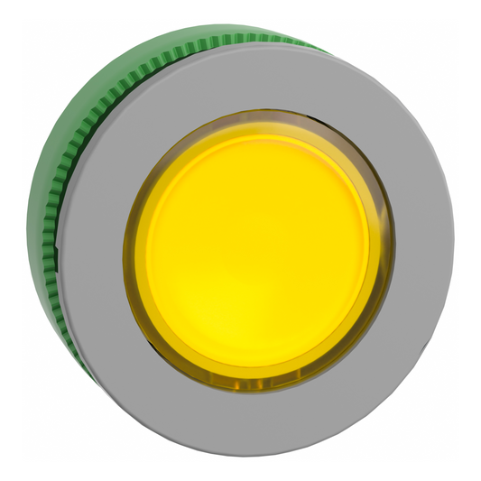 Schneider Electric-ZB5FW383C0-Harmony XB5 - tête de bouton poussoir lumineux - Ø22 - col flush grise - jaune