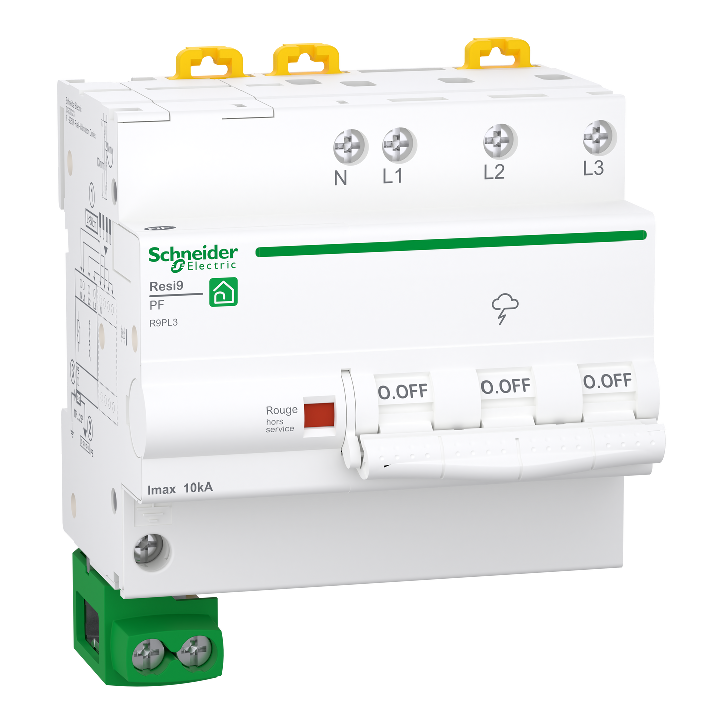 Schneider Electric-R9PL3-Resi9 - parafoudre - 10kA - 3P+N avec accessoires