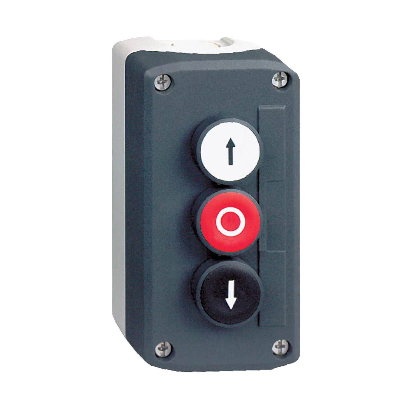 Schneider Electric-XALD324-Harmony boite - 3 boutons poussoirs Ø22 - blanc /rouge /noir