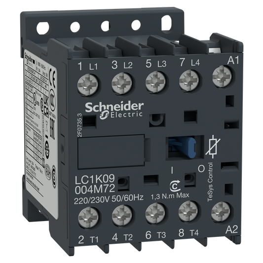 Schneider Electric-LC1K09004B72-TeSys LC1K - contacteur - 4P - AC-1 440V - 20A - bobine 24Vca