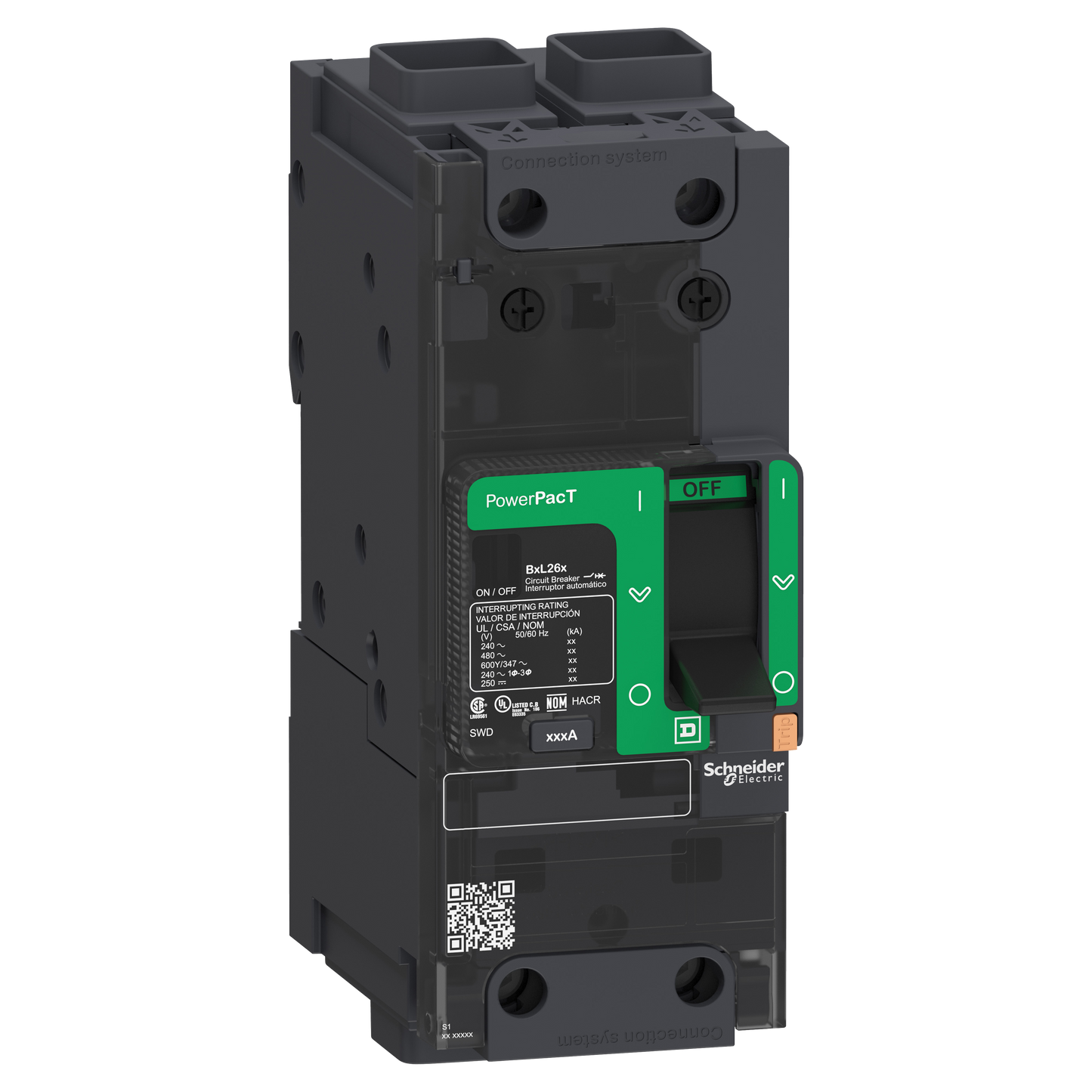 Schneider Electric-BJF26125-PowerPact B - disjoncteur BJ - 65kA 600Y/347V - TM125D - 2P - cosse